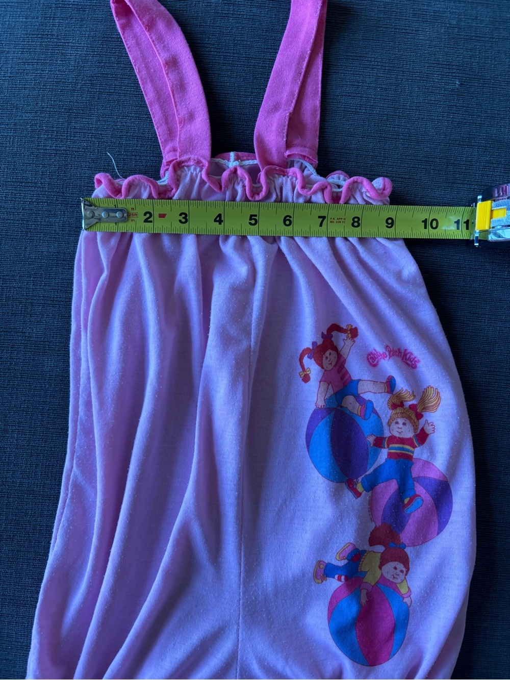 Vintage 80s Cabbage Patch Kids Pink Pajama Romper Wundies Size 8 - Picture 4 of 7